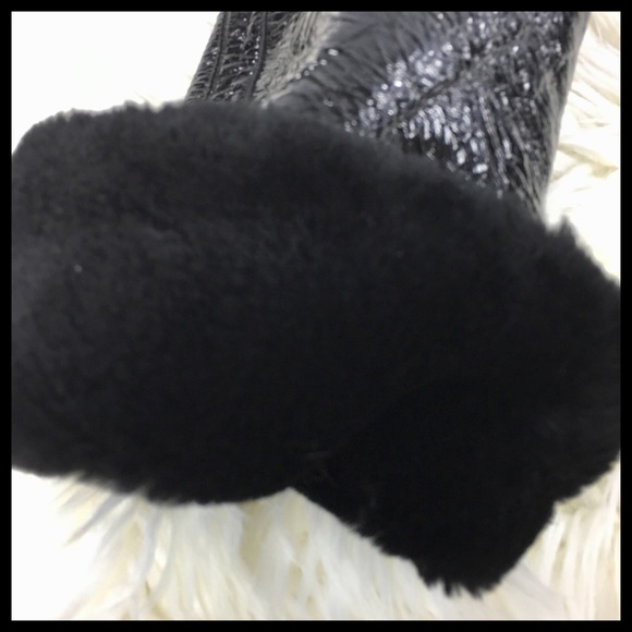 Jimmy Choo Black Crinkled Patent Leather Boots 6 - Picture 7 of 7